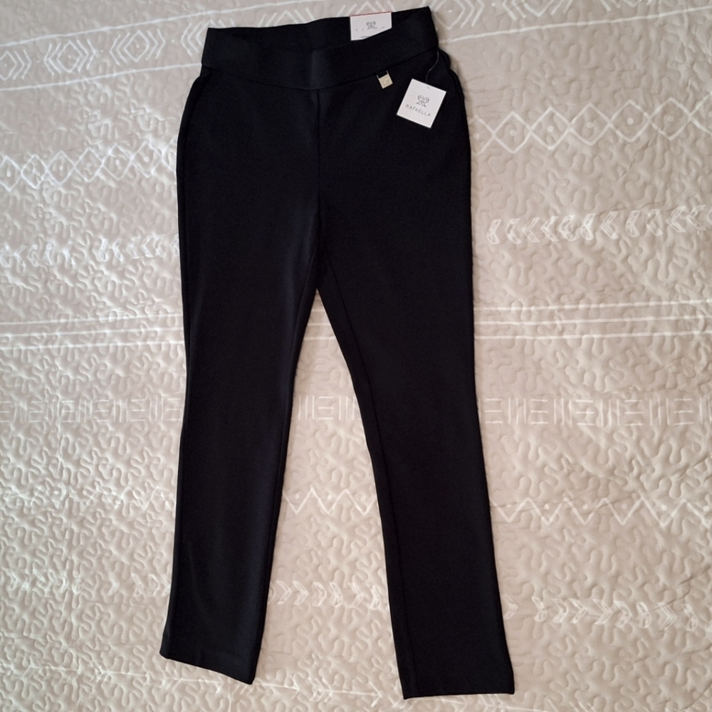 NWT Rafaella Women's Solid Supreme Stretch Pant with Pull-on Waistband, Size 4